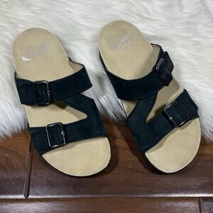 NEW Dansko Size 36 / US 6 5.5‎ Black Suede Leather Dayna Slip On Sandals Shoes
